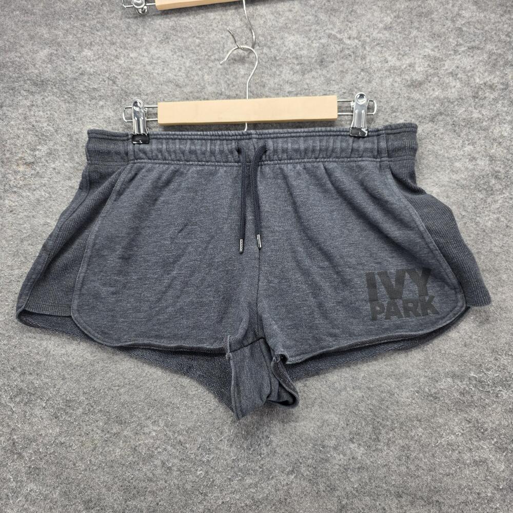 Ivy Park Shorts Womens Medium Gray Athletic Lounge Activewear Logo Drawstring